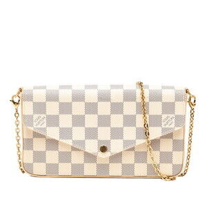 Louis Vuitton Damier Azur White Pochette Felicie Chain Shoulder Bag